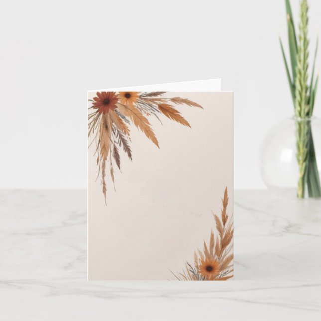 Blommor och gräs, tomrum inbjudan (Framsida)