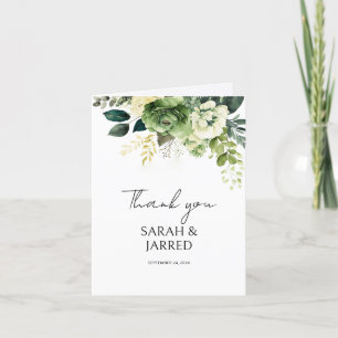 Blommor och gröna ytor tack kort
