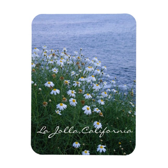Blommor och hav i La Jolla Magnet (Vertikal)