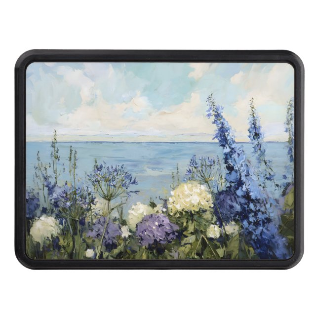 Blommor och havsmålning dragkroksskydd (Framsidan)