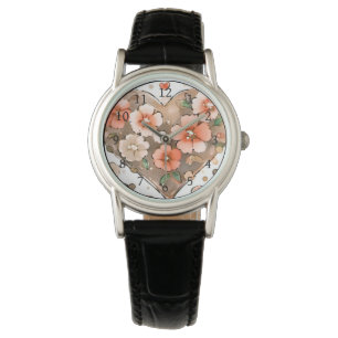 Blommor och hjärta armbandsur