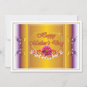 Blommor och hjärta Design Lycklig Mors dag-kort