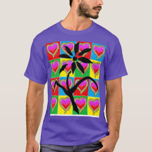 blommor och hjärta t shirt