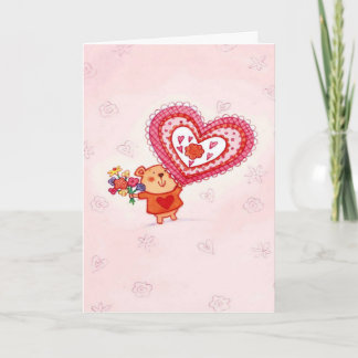Blommor och hjärta - Valentine Greeting Card Helgkort