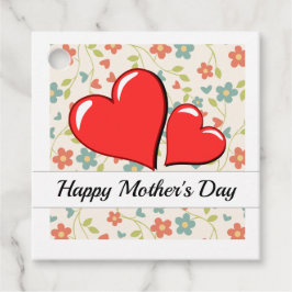 Blommor och hjärtan för Mors dag Gåvor Etiketter