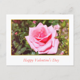Blommor och hjärtan från söt rosa ros Valentine Helg Vykort