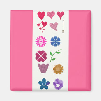 Blommor och hörn magnet
