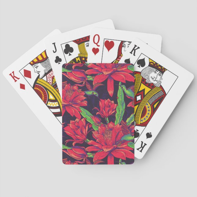 Blommor och Hummingbirds Casinokort (Baksidan)