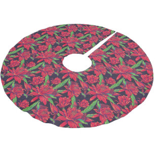 Blommor och Hummingbirds Julgransmatta Borstad Polyester