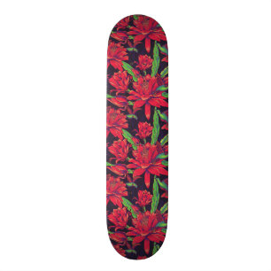Blommor och Hummingbirds Skateboard Bräda 21,5 Cm