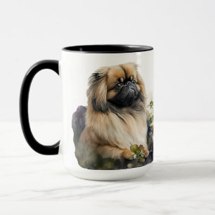 BLOMMOR OCH HUND MUGG