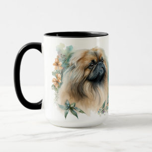 BLOMMOR OCH HUND MUGG