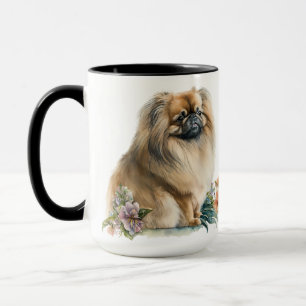 BLOMMOR OCH HUND MUGG