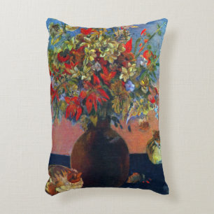 Blommor och Katter av Paul Gauguin Prydnadskudde