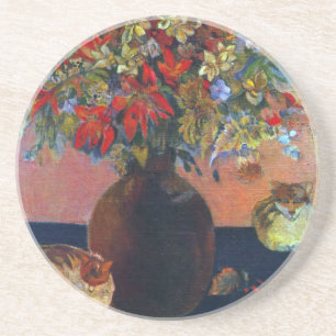 Blommor och Katter av Paul Gauguin Underlägg