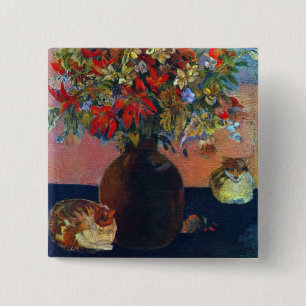 Blommor och Katter av Paul Gauguin, Vintage Fine A Knapp