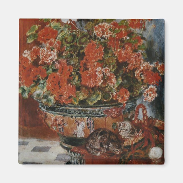 Blommor och katter (Fleurs et Chattas) Renoir Magnet (Framsidan)