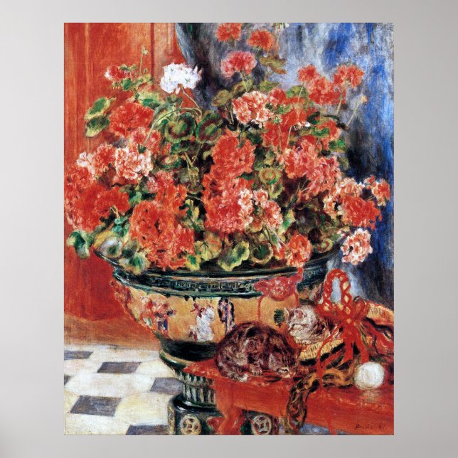 Blommor och katter - Impressionist Art Print - Ren Poster (Framsidan)