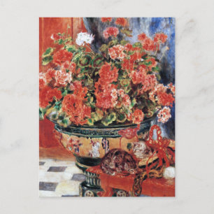 Blommor och katter - Impressionistisk konst - Reno Vykort