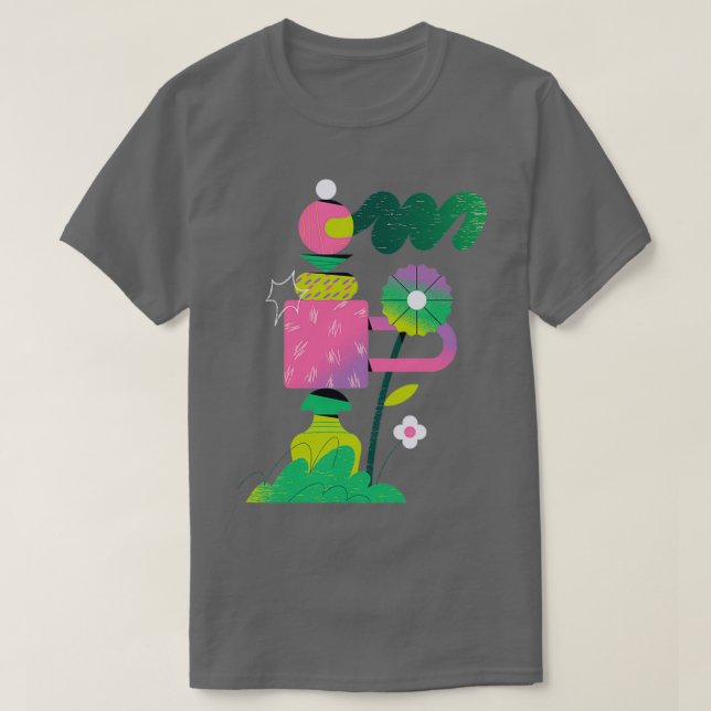 Blommor och keramik t shirt (Design framsida)