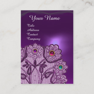 BLOMMOR OCH KOLORFUL AV lila SNÖRE MONOGRAM Visitkort