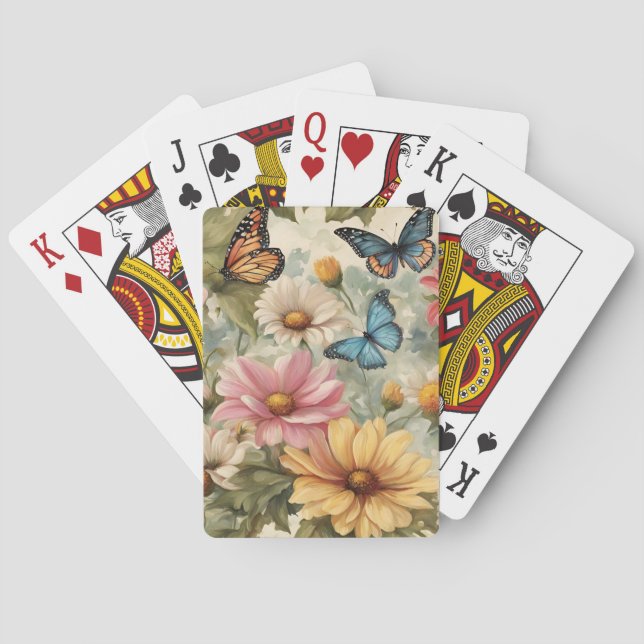 Blommor och konstverk casinokort (Baksidan)