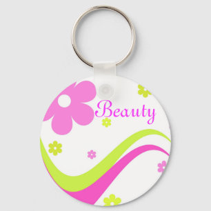 Blommor och kurvor - Keychain Nyckelring