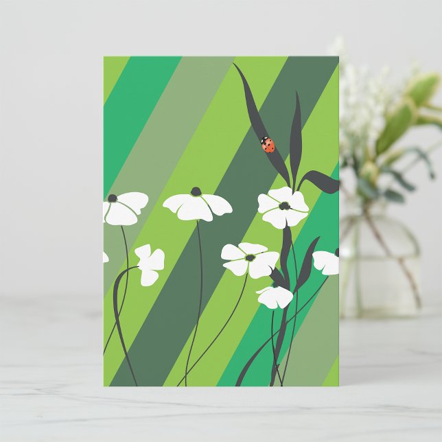 Blommor och Ladybug-inbjudningar Inbjudningar (Skapare uppladdad)