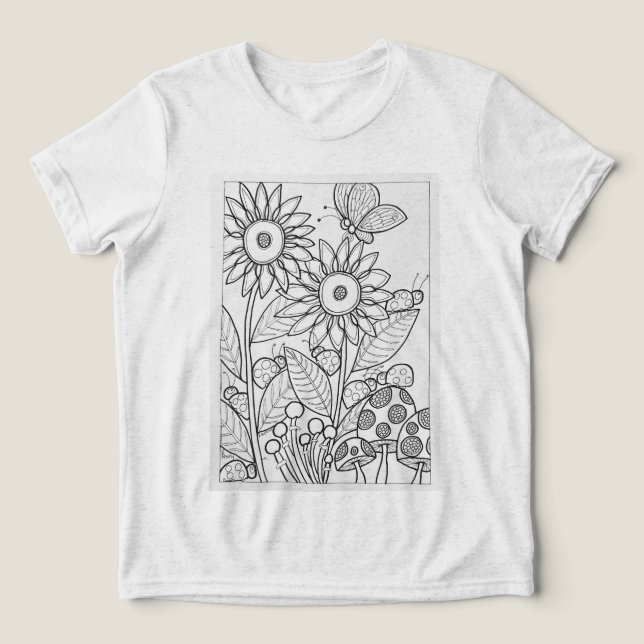 Blommor och ladybuggar t shirt (Design Framsida)