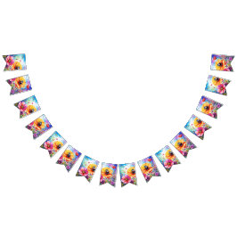 Blommor och ladybuggar vimplar