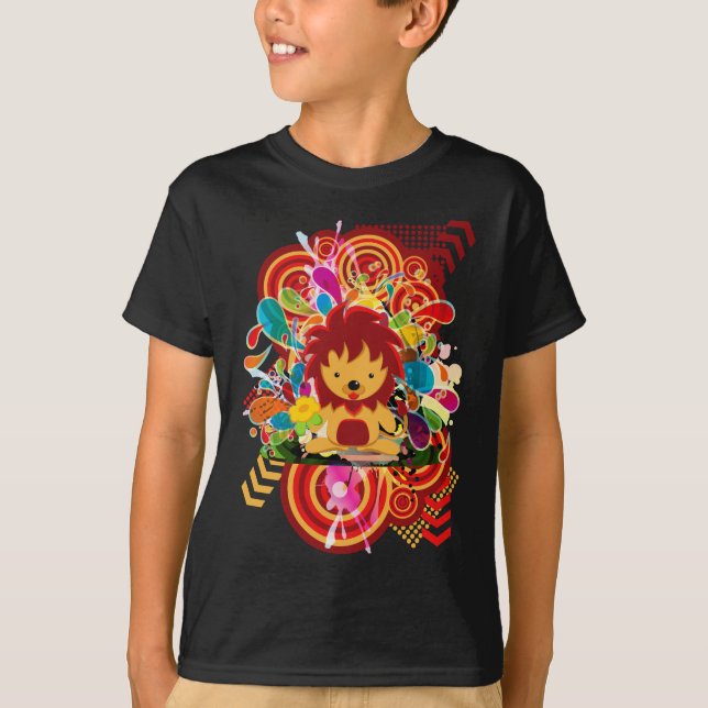 Blommor och lejona t shirt (Framsida)