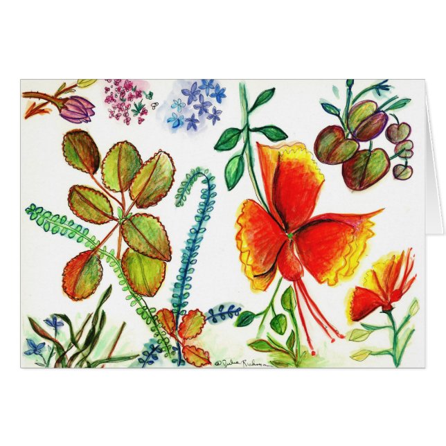 Blommor och löv av Florida OBS Kort (Framsidan Horizontal)