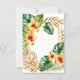 Blommor och löv i tropiska ram inbjudningar