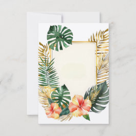 Blommor och löv i tropiska ram inbjudningar