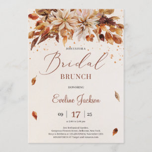 Blommor och löv Möhippa Brunch Inbjudningar