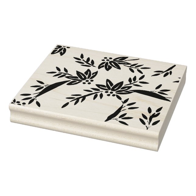 Blommor och löv mönster art frimärke stämpel (Stämpel)