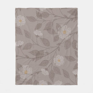 Blommor och löv utan broderier, sömlös design. fleecefilt
