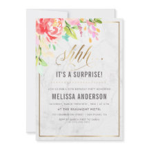 Blommor och marmor | Guld Surprise Födelsedagsfest