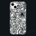 Blommor och mer i Black Fodral-Mate iphone case<br><div class="desc">Utformningsfunktioner illustrerar blommigtar och löv i svartvitt.</div>