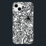 Blommor och mer i Black Fodral-Mate iphone case<br><div class="desc">Utformningsfunktioner illustrerar blommigtar och löv i svartvitt.</div>