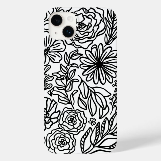 Blommor och mer i Black Fodral-Mate iphone case (Baksida)