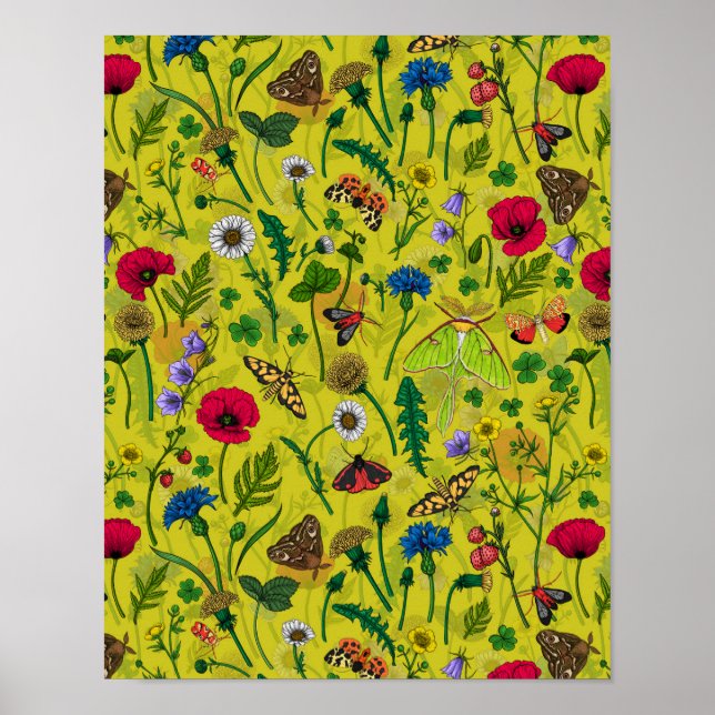 Blommor och mjötter av vild 2 poster (Framsidan)