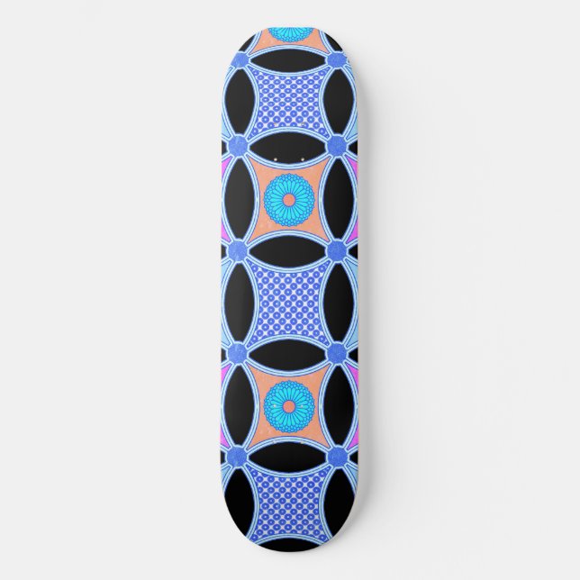 Blommor och Mönster Mini Skateboard Bräda 18,5 Cm (Framsida)