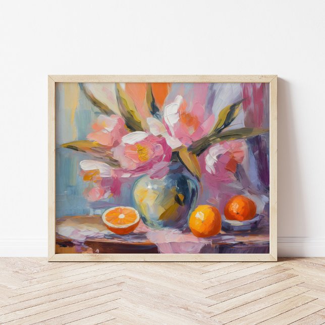 Blommor och Orangar Modern stillastående Poster (Skapare uppladdad)