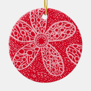 Blommor och örhängen julgransprydnad keramik