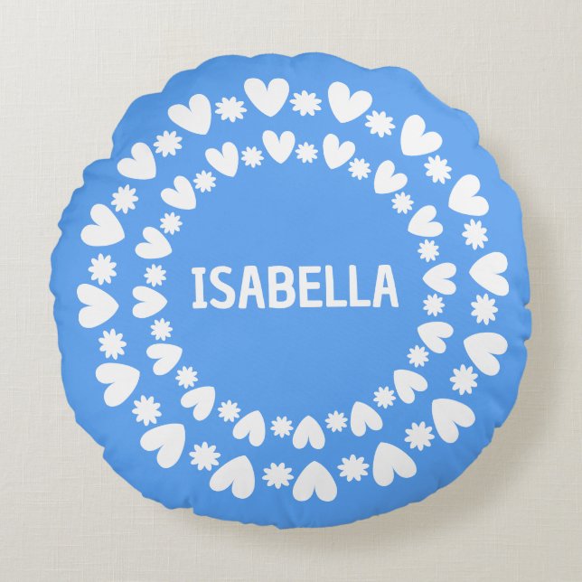 Blommor och örhängen Namn Rund Kudde (Framsidan)