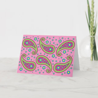 Blommor och Paisley Card Kort