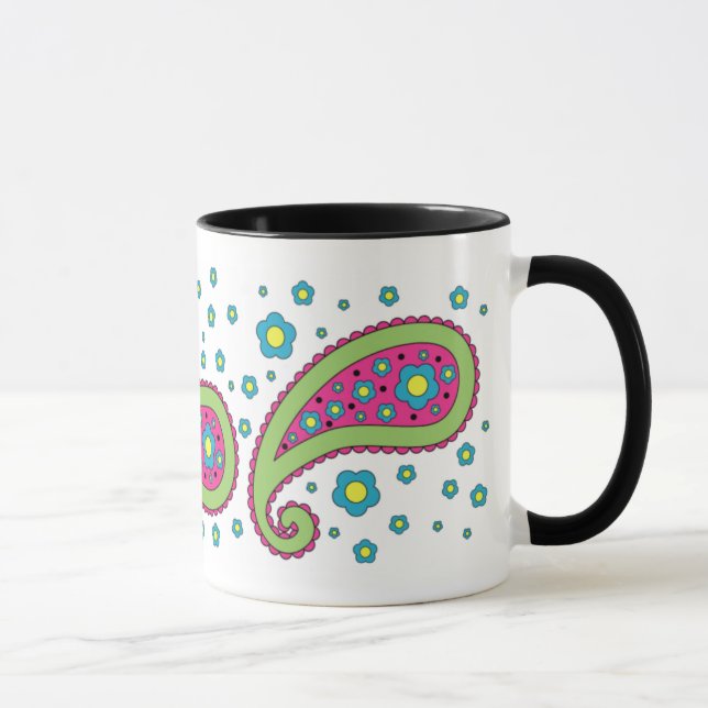 Blommor och Paisley mugg (Höger)