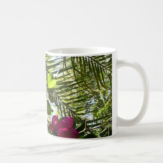 Blommor och palmträd kaffemugg (Höger)