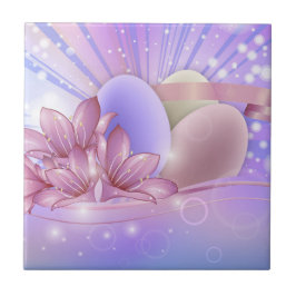 Blommor och Påskägg Kakelplatta